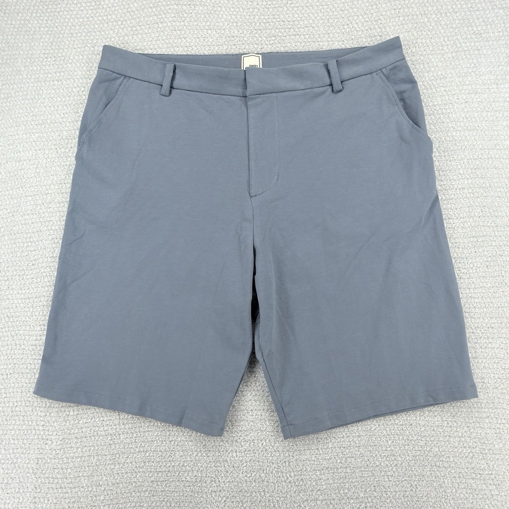 Swet Tailor Everyday Chino‎ Short Mens 36 Blue 9" Flat Front Casual Stretch